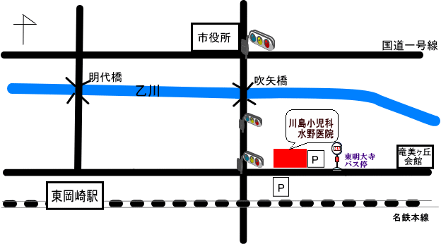 アクセス 地図 川島小児科 水野医院